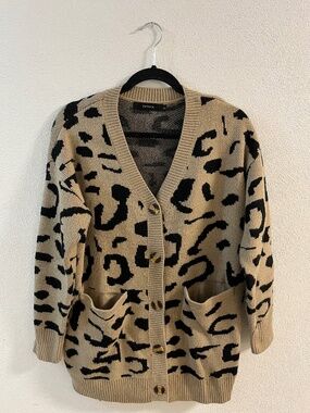 ZESICA Leopard Print Cardigan — never worn